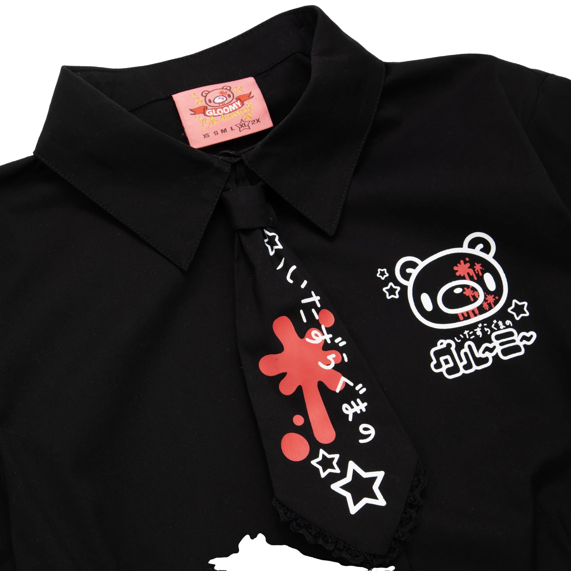 Gloomy Bear Button Up Shirt & Tie [BLACK] - Image 4