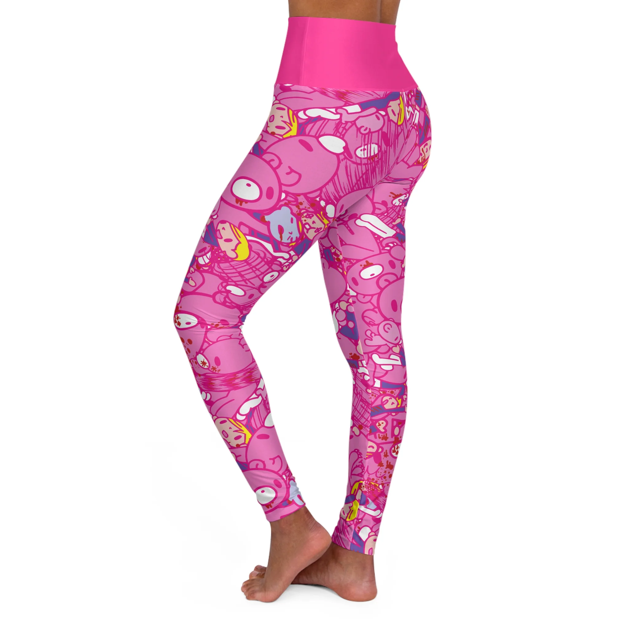 Gloomy Chaos [Pink] - High Waisted Yoga Leggings - Image 3