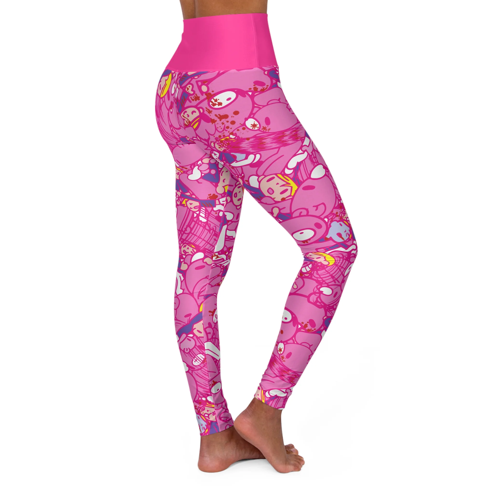 Gloomy Chaos [Pink] - High Waisted Yoga Leggings - Image 4