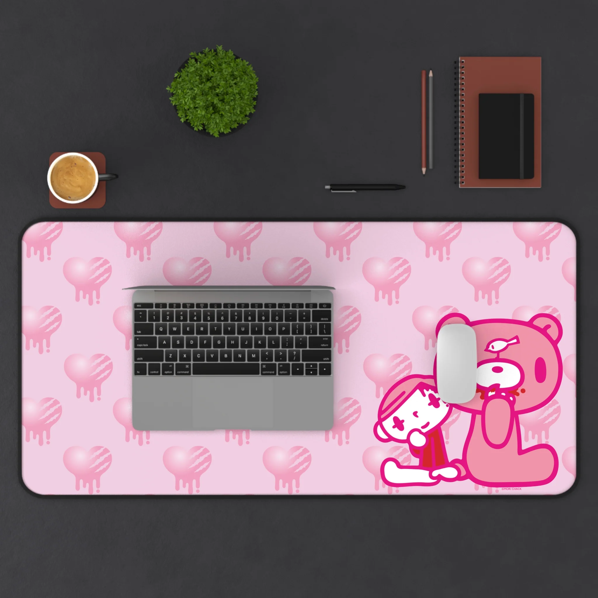 Gloomy & Pity - Pink Desk Mat - Image 3