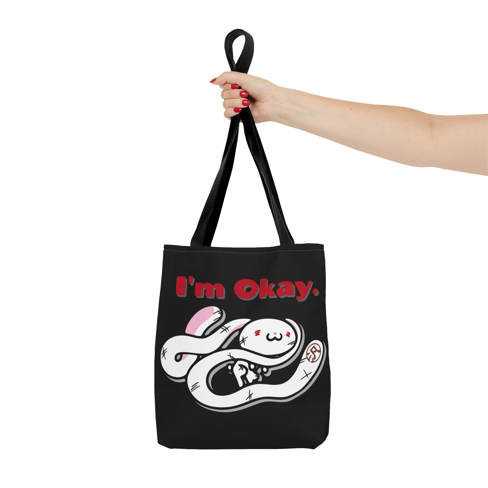 "I'm Okay" All-Purpose Bunny - Canvas Tote Bag - Image 10