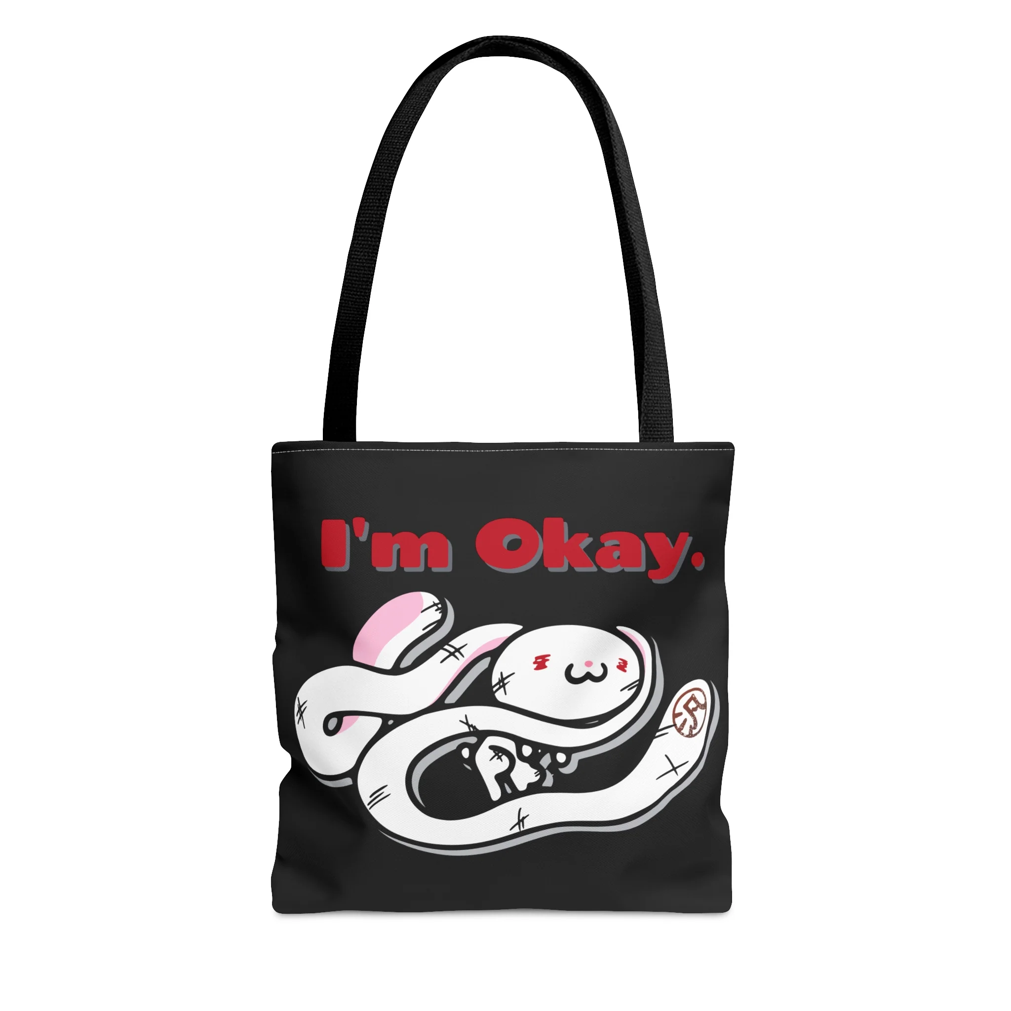 "I'm Okay" All-Purpose Bunny - Canvas Tote Bag - Image 3