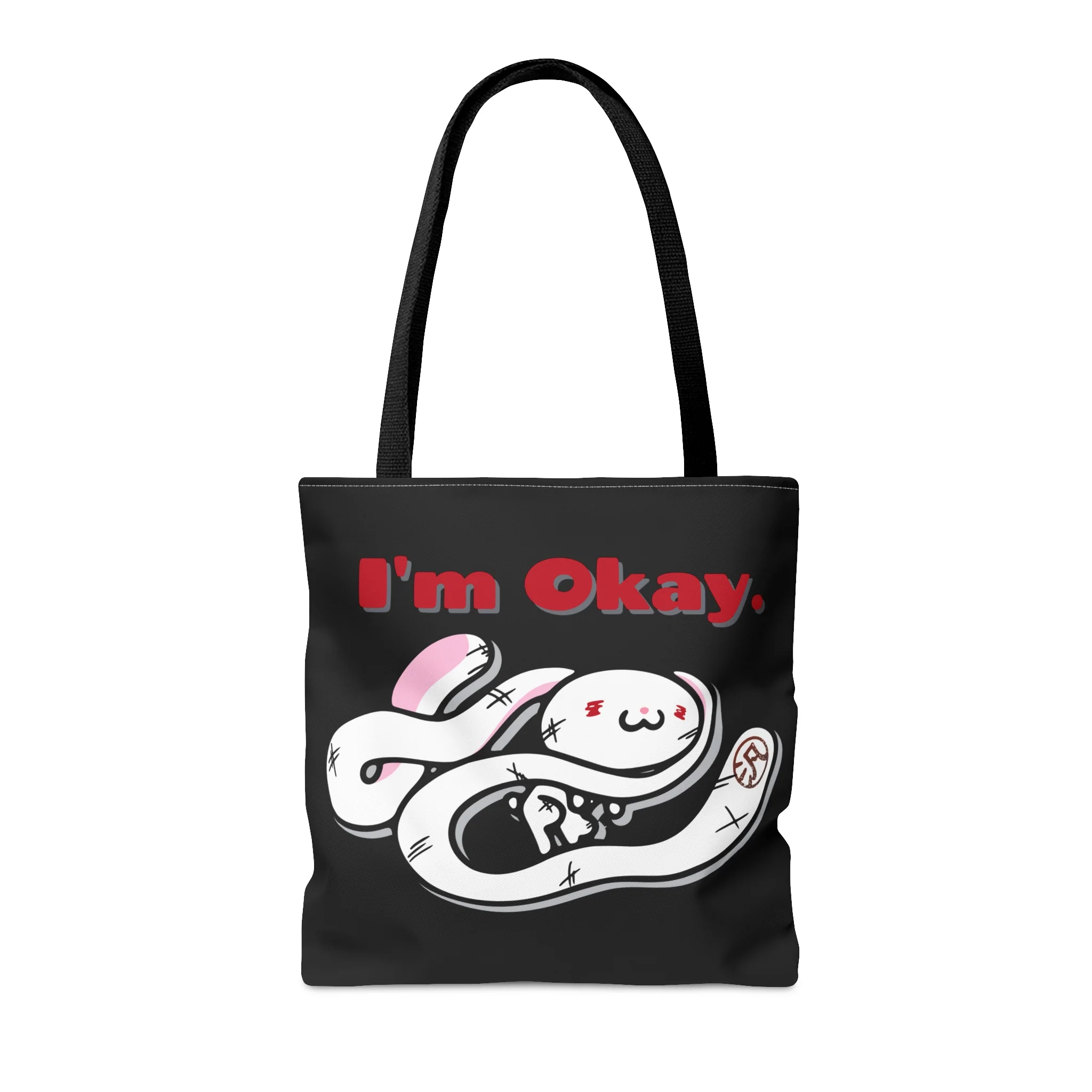 "I'm Okay" All-Purpose Bunny - Canvas Tote Bag - Image 4