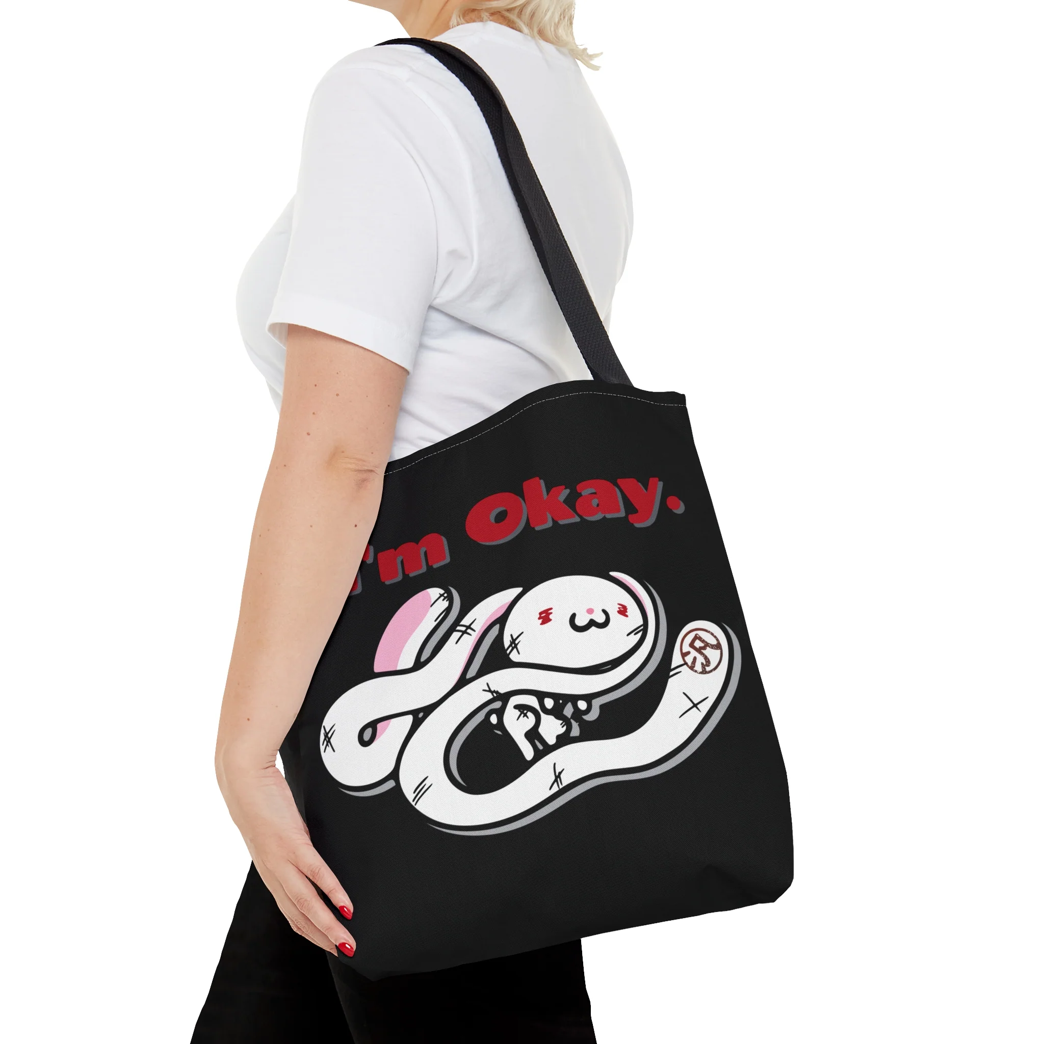 "I'm Okay" All-Purpose Bunny - Canvas Tote Bag - Image 5