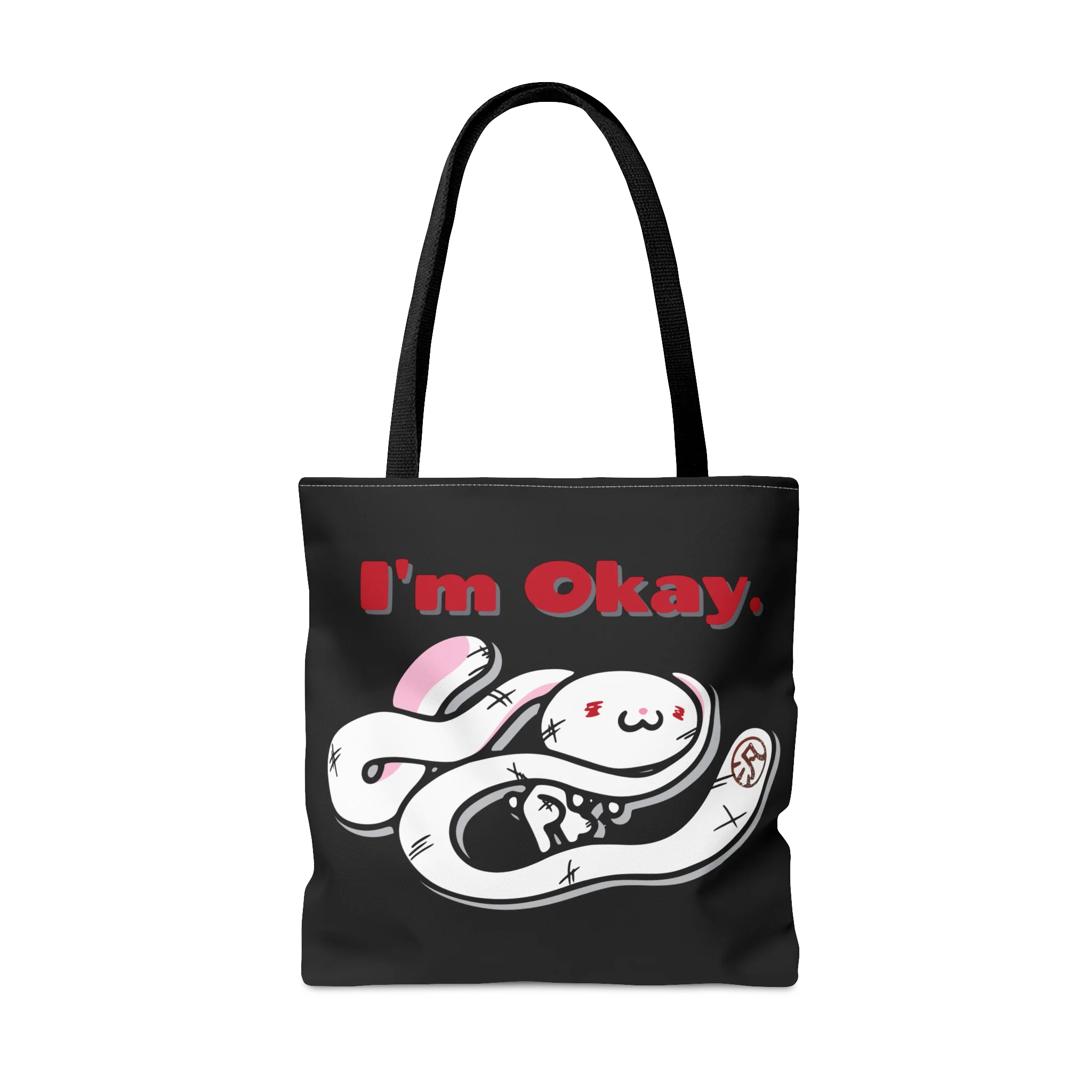 "I'm Okay" All-Purpose Bunny - Canvas Tote Bag - Image 6