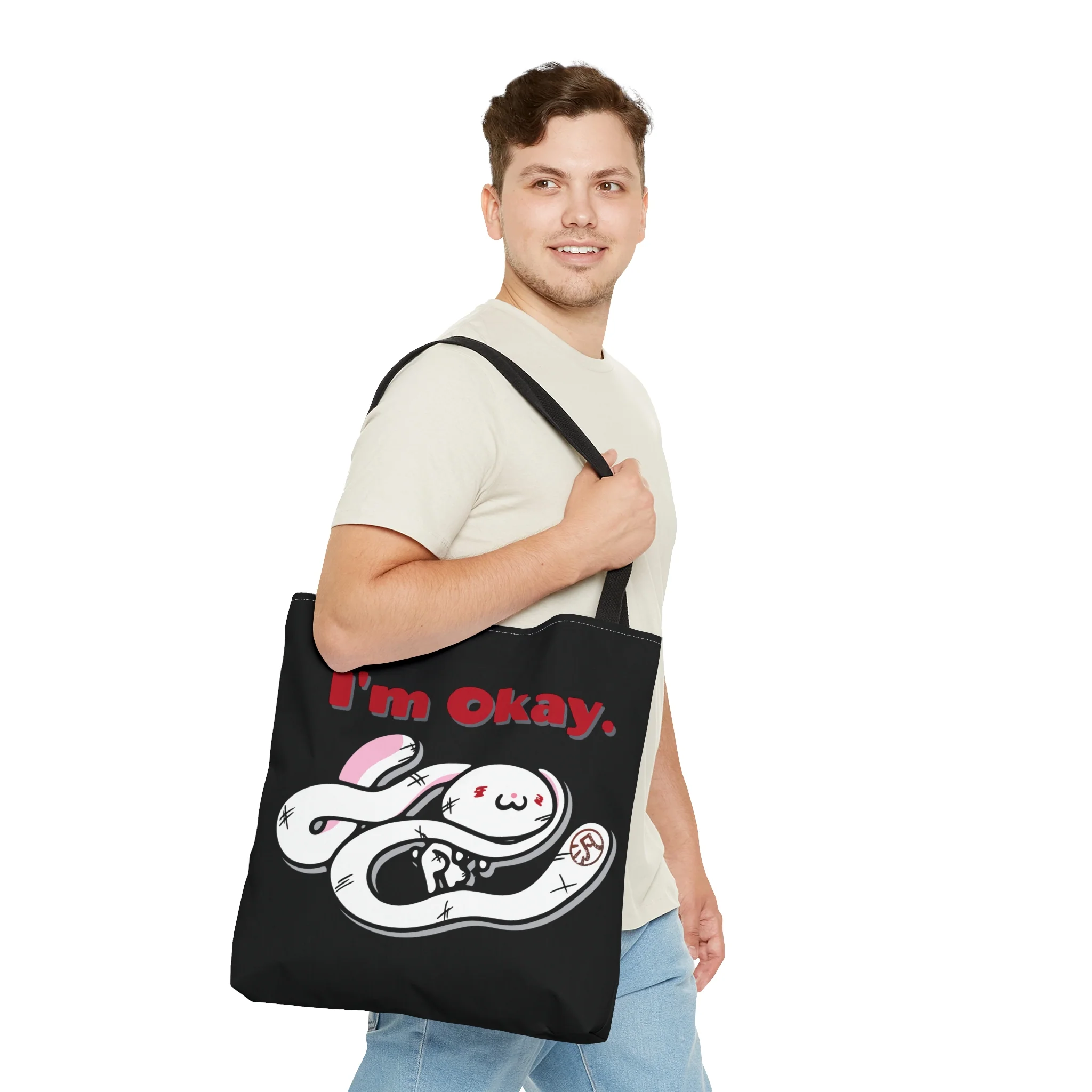 "I'm Okay" All-Purpose Bunny - Canvas Tote Bag - Image 7