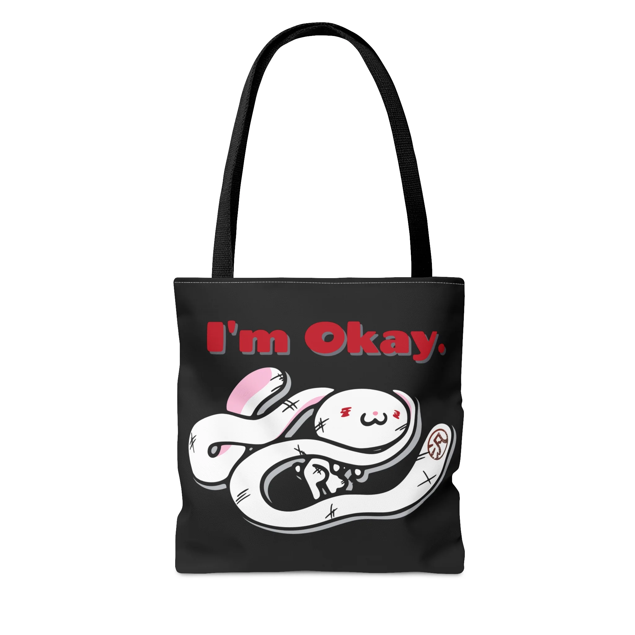"I'm Okay" All-Purpose Bunny - Canvas Tote Bag - Image 9