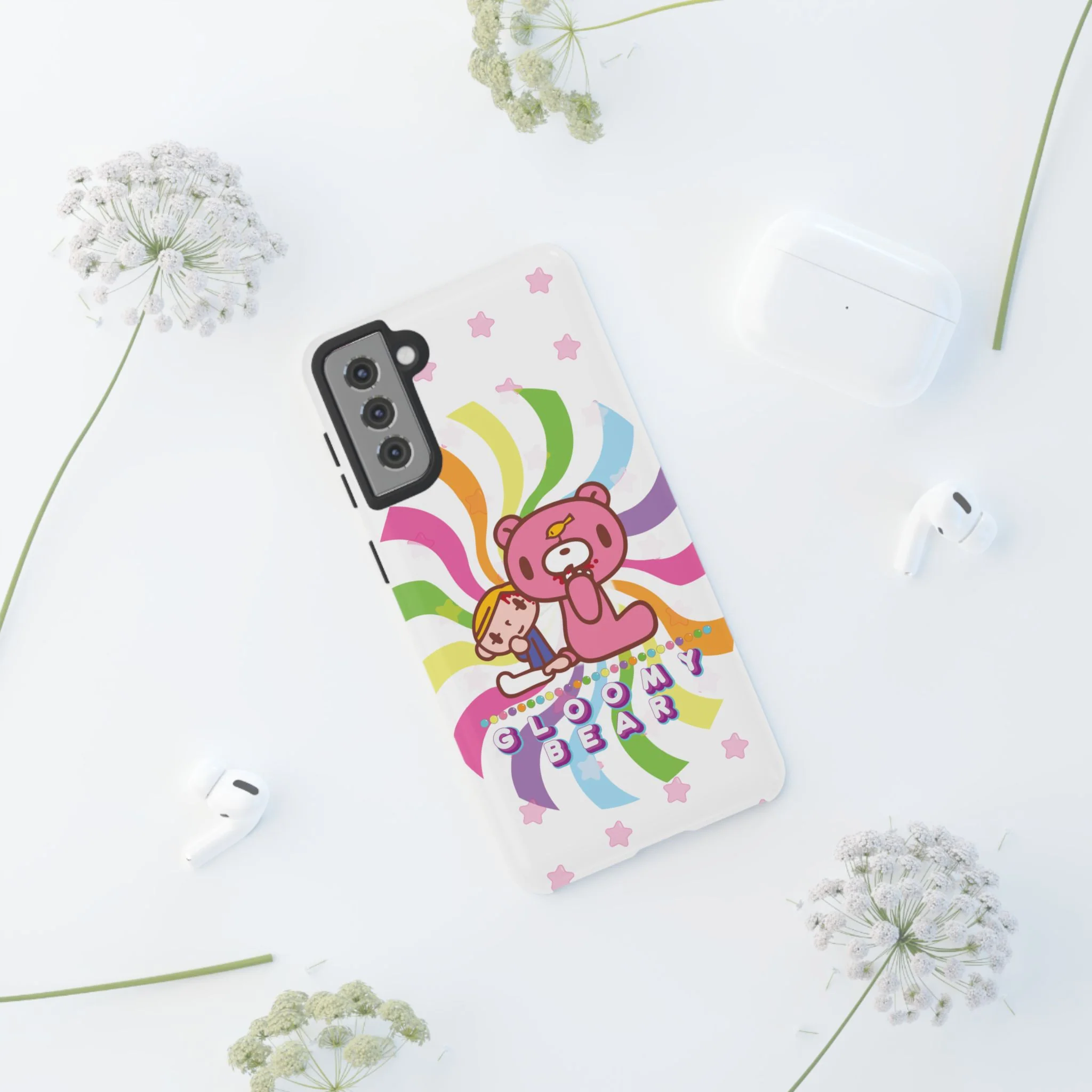 Swirly Rainbow Gloomy Bear - Tough Phone Case - Image 113
