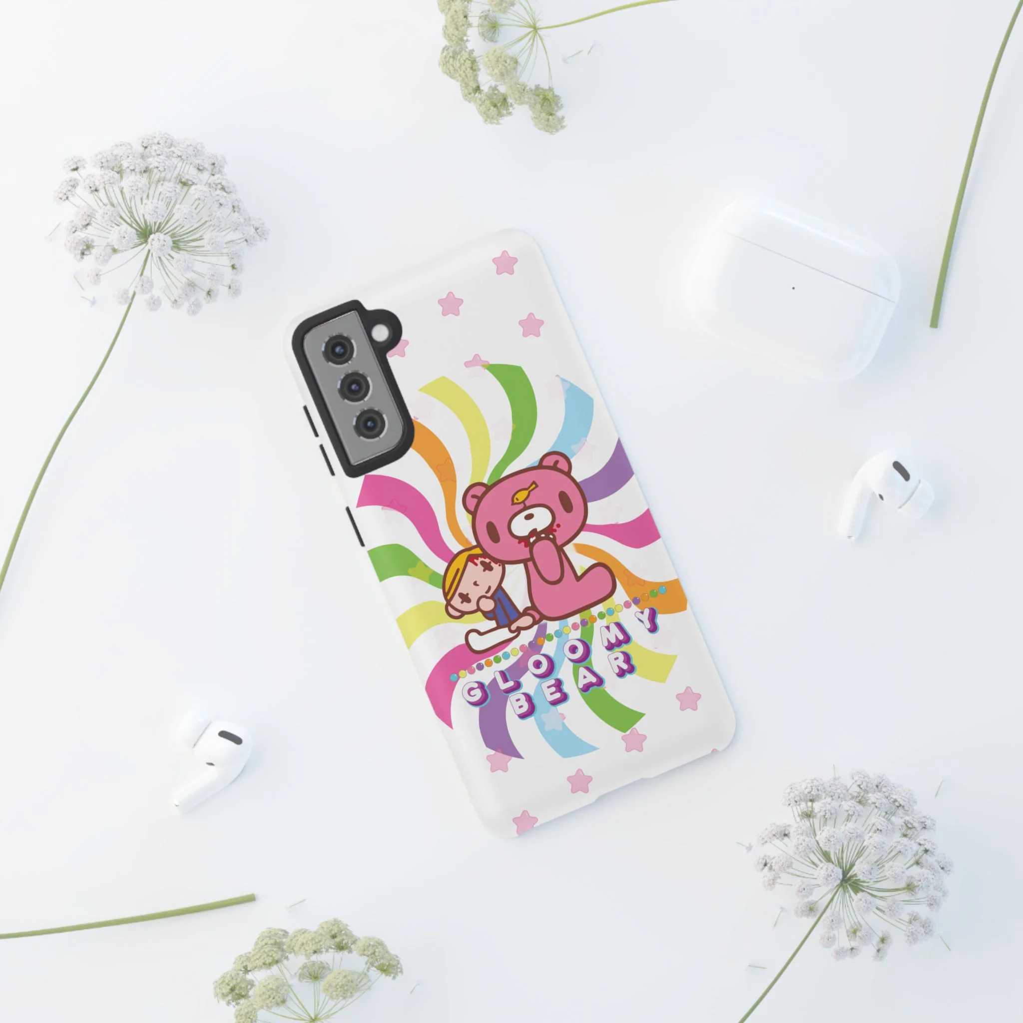 Swirly Rainbow Gloomy Bear - Tough Phone Case - Image 114