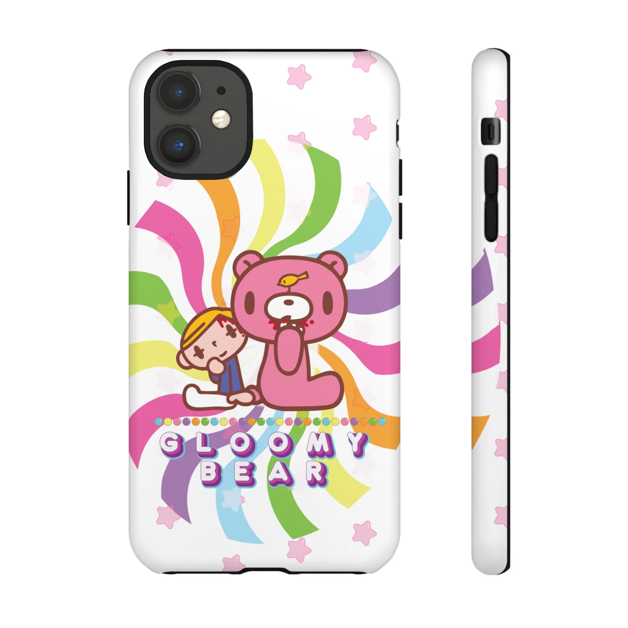 Swirly Rainbow Gloomy Bear - Tough Phone Case - Image 3