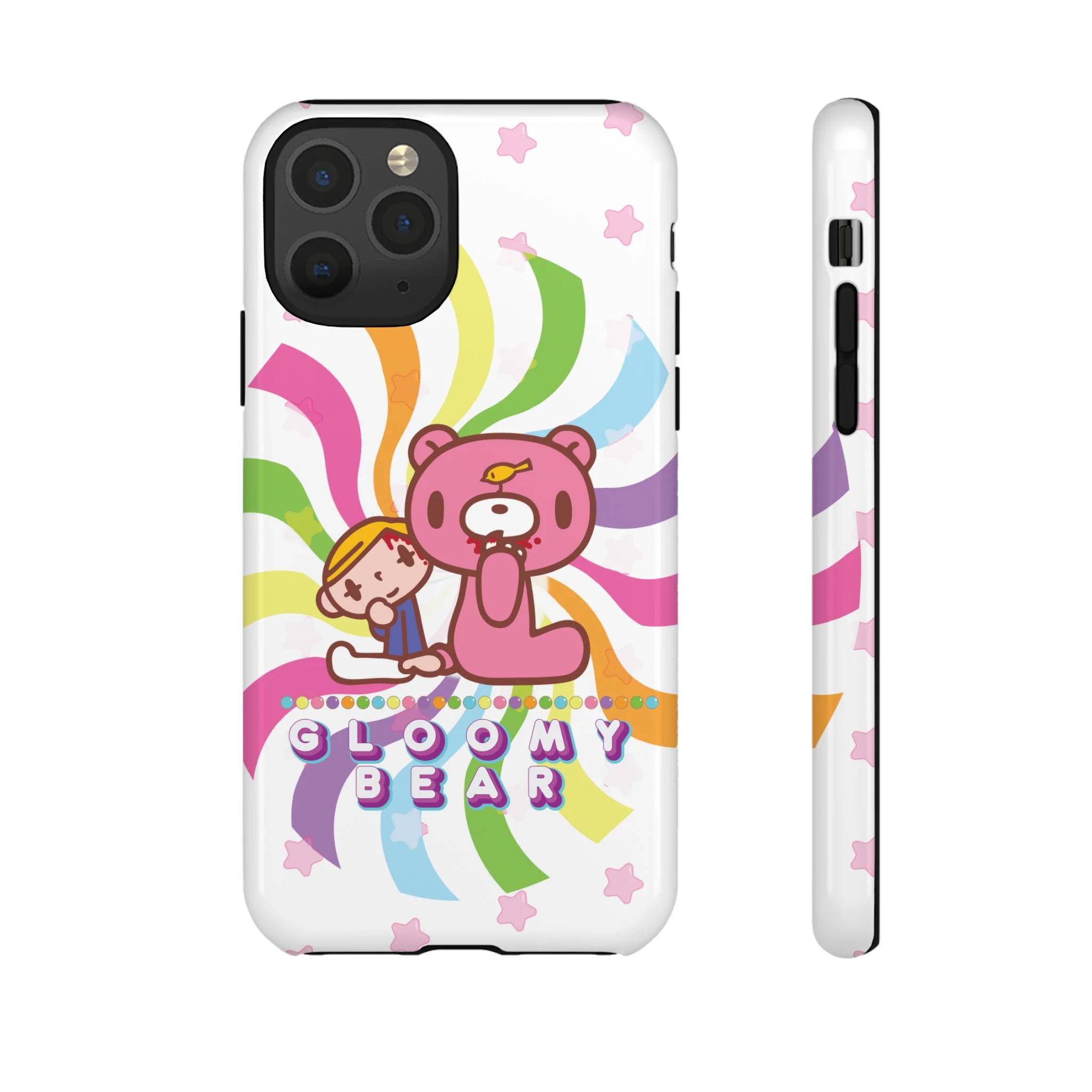 Swirly Rainbow Gloomy Bear - Tough Phone Case - Image 4