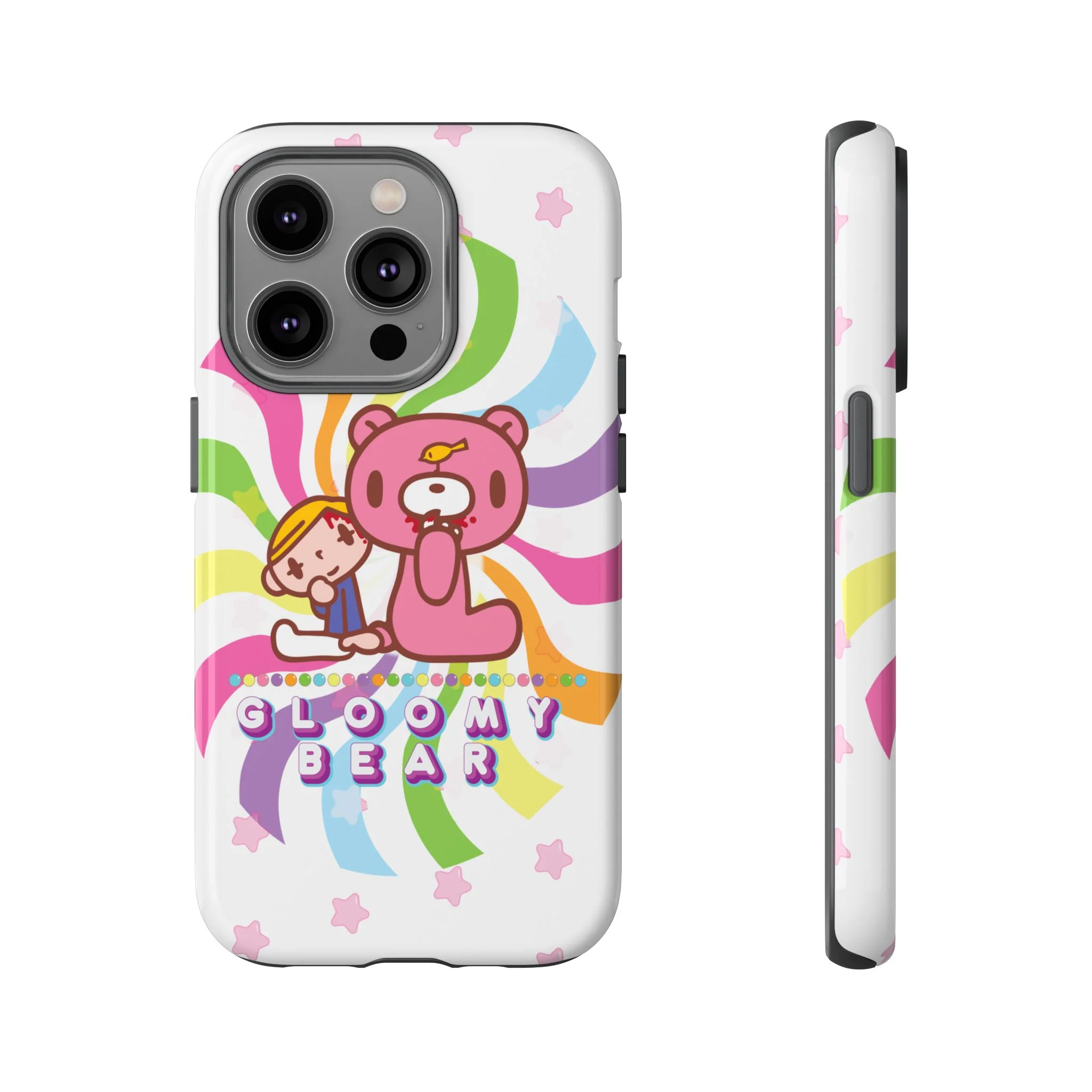 Swirly Rainbow Gloomy Bear - Tough Phone Case - Image 41