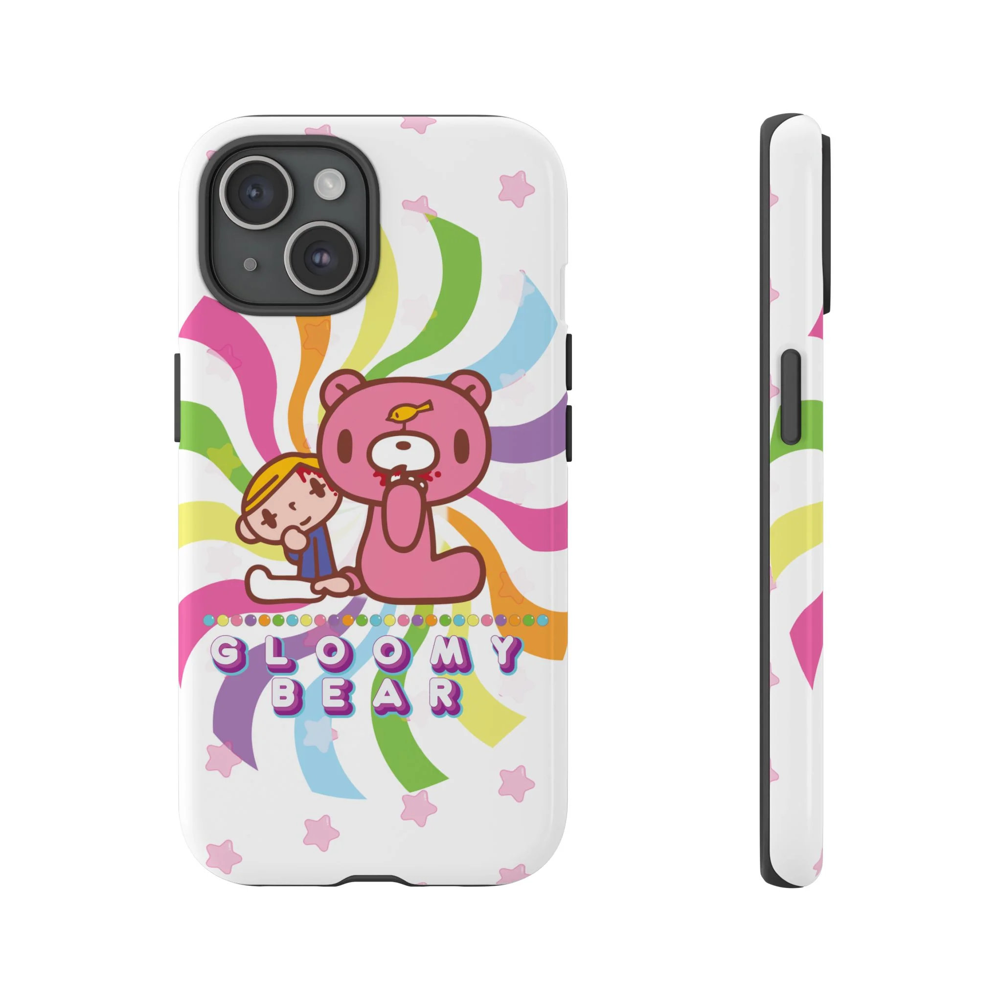 Swirly Rainbow Gloomy Bear - Tough Phone Case - Image 57