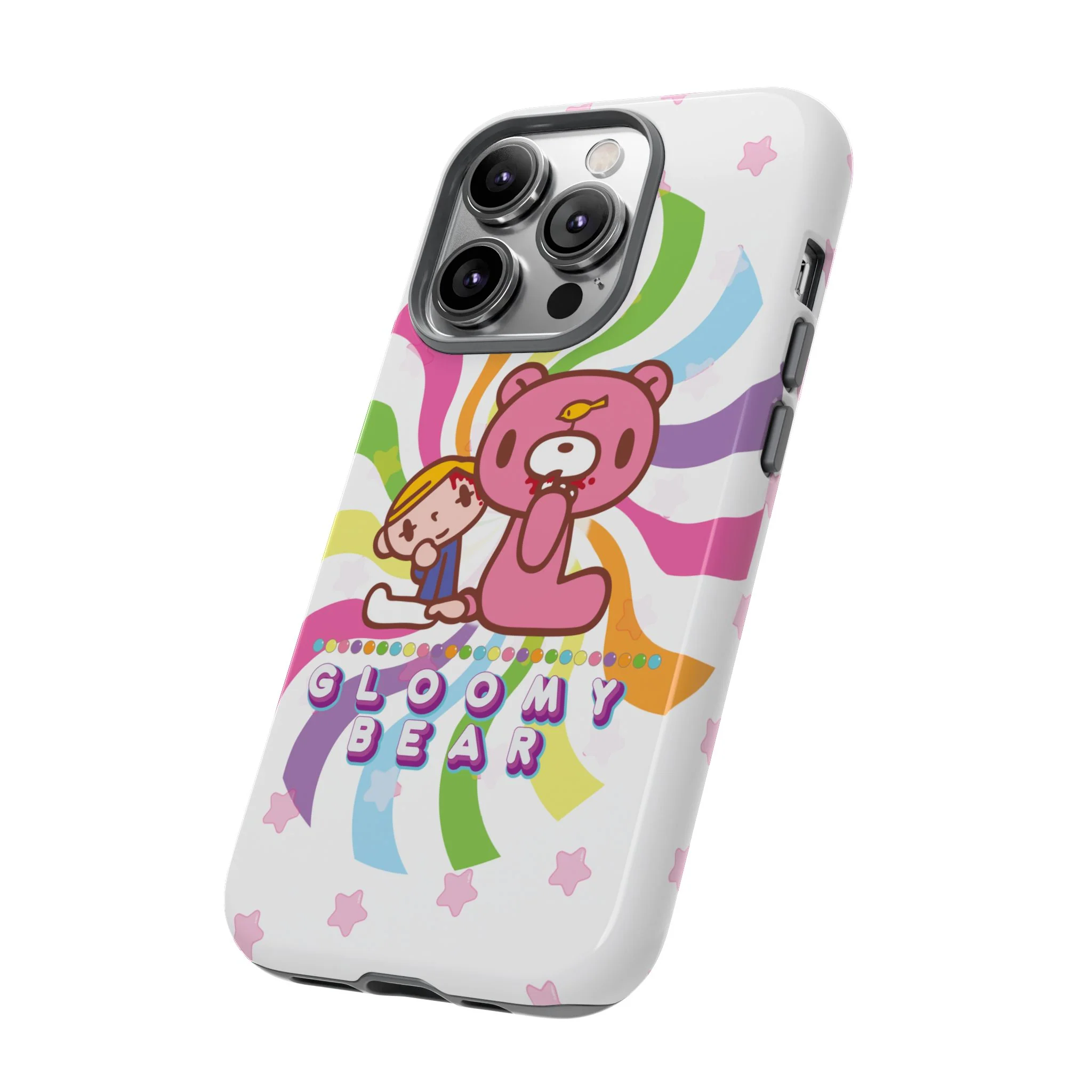 Swirly Rainbow Gloomy Bear - Tough Phone Case - Image 91