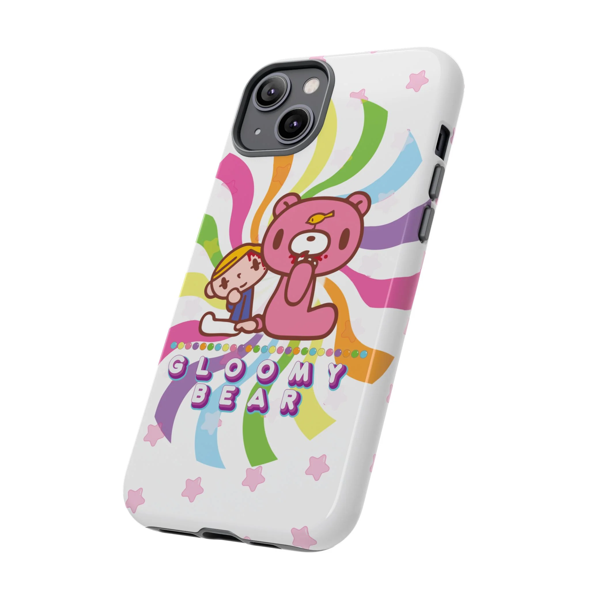 Swirly Rainbow Gloomy Bear - Tough Phone Case - Image 93