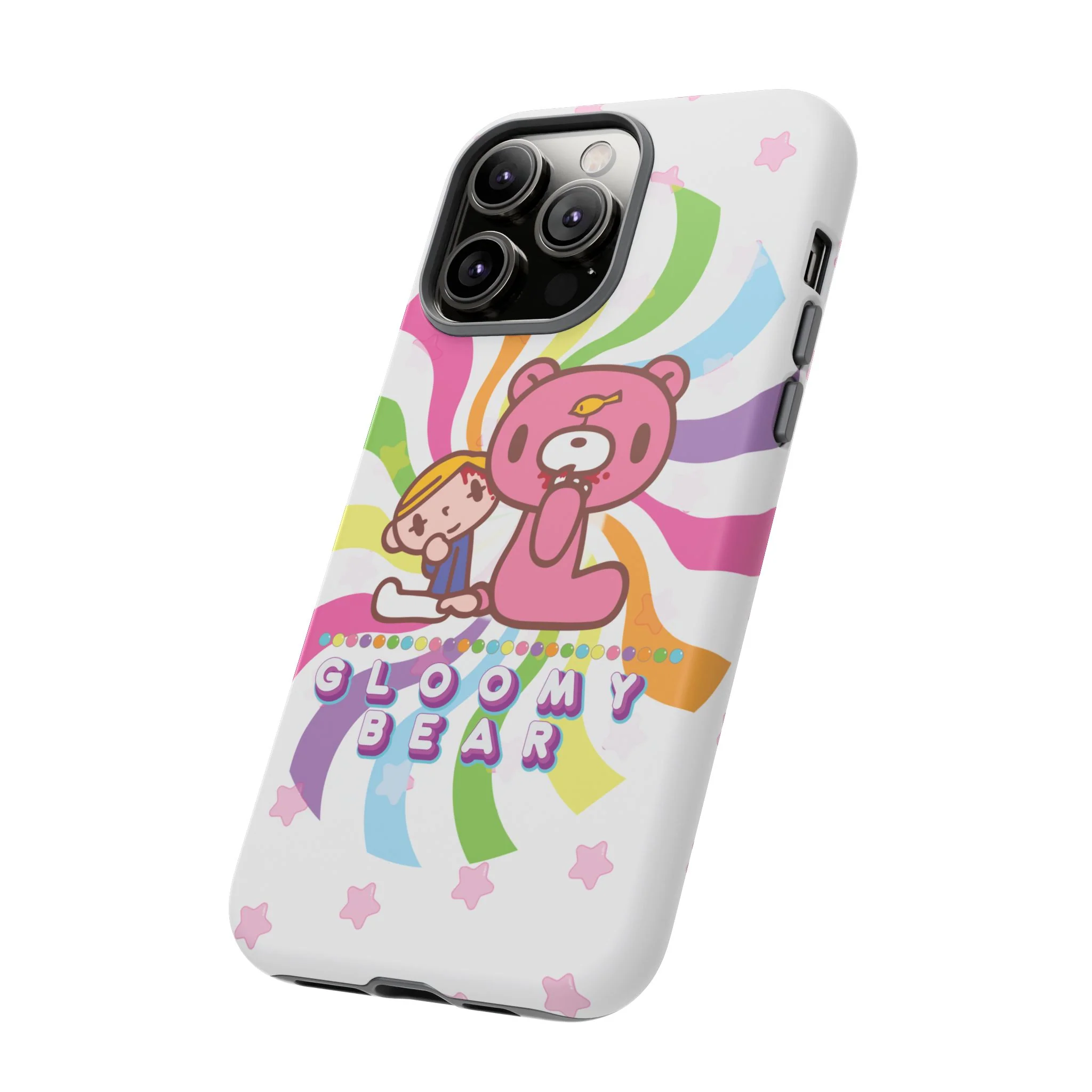 Swirly Rainbow Gloomy Bear - Tough Phone Case - Image 96