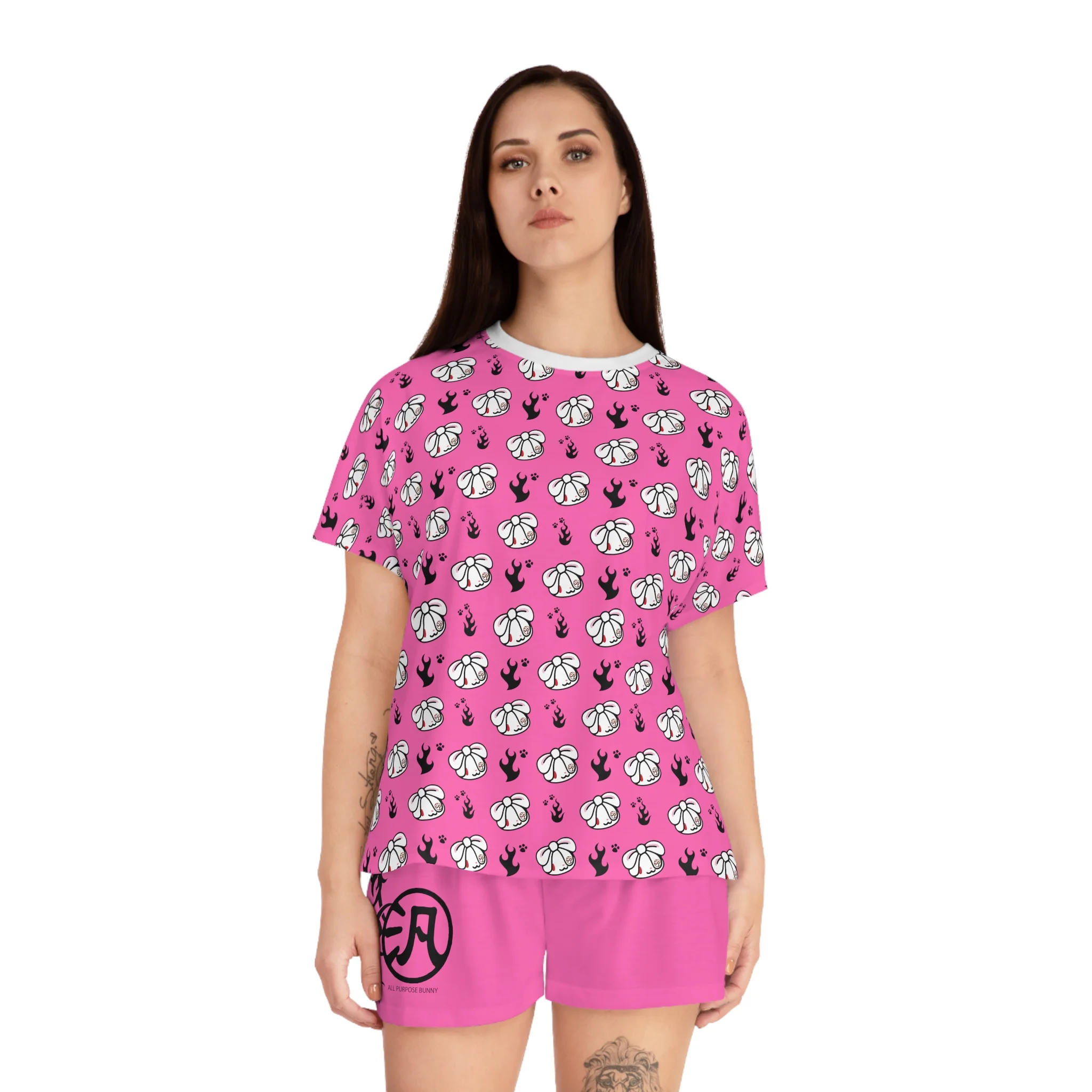 All Purpose Bunny Y2K [PINK] - Women's AOP Pajama Set - Image 11