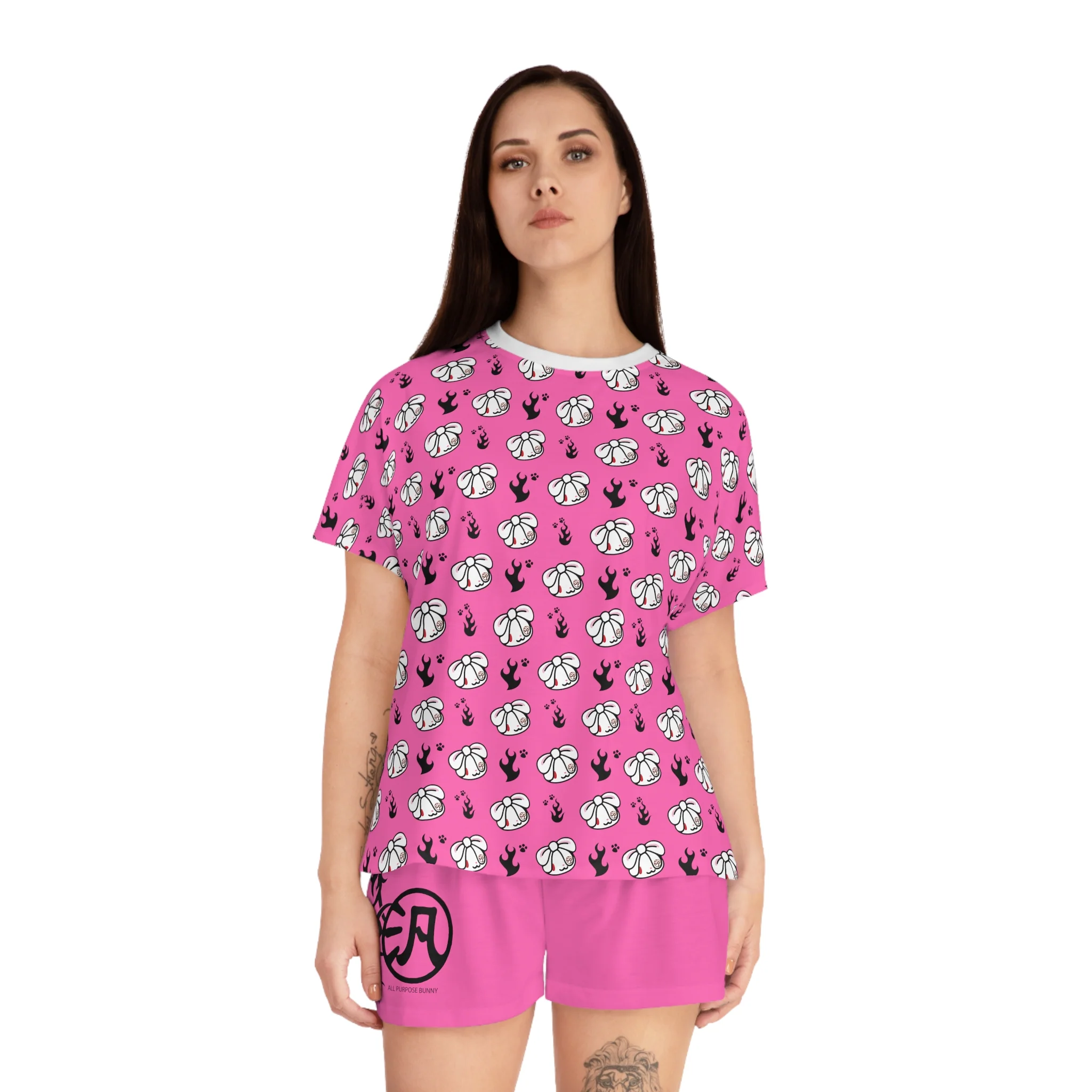 All Purpose Bunny Y2K [PINK] - Women's AOP Pajama Set - Image 14