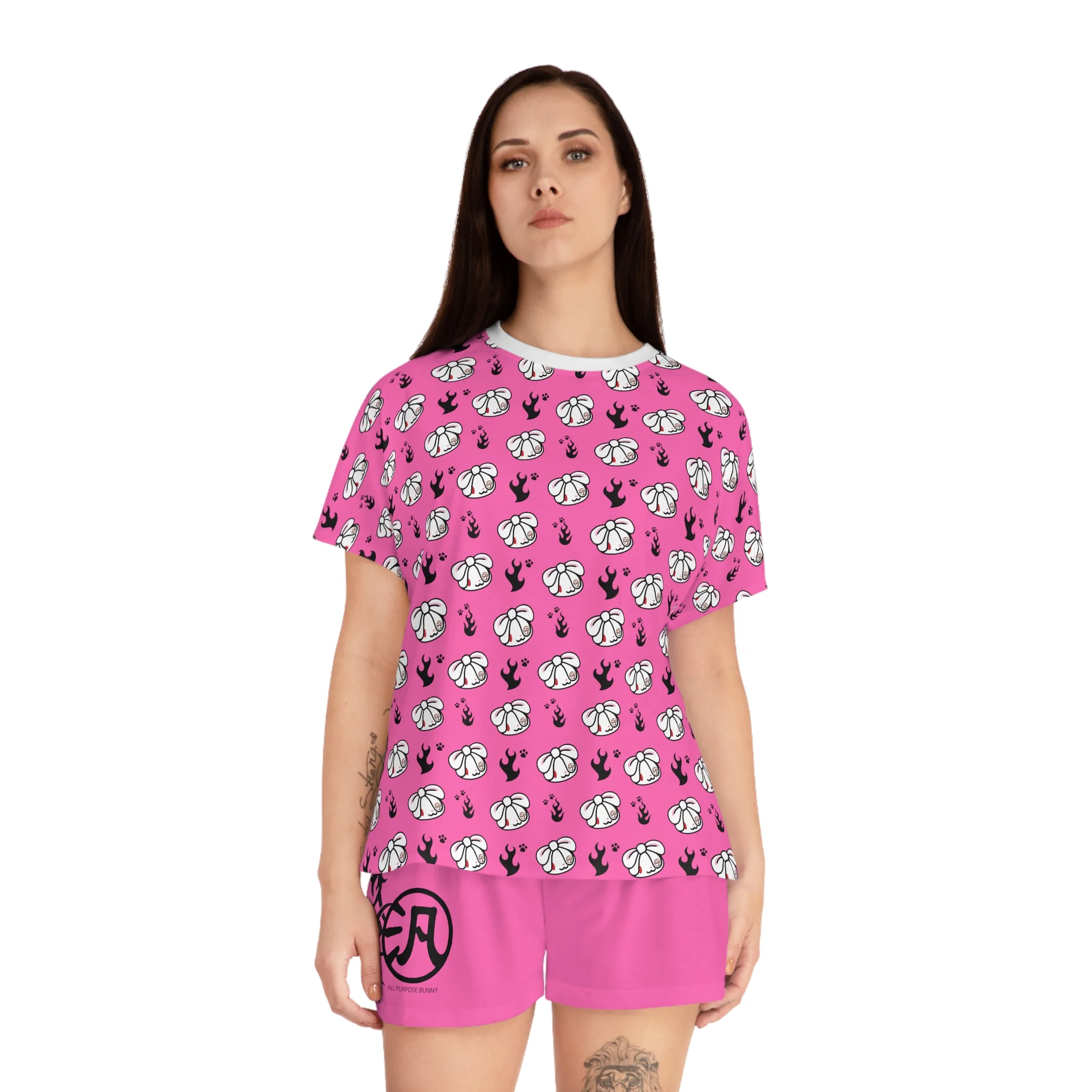 All Purpose Bunny Y2K [PINK] - Women's AOP Pajama Set - Image 17